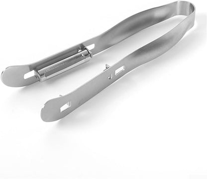 Stainless Steel Asparagus Peeler with Dual Heads for Fruit and Vegetable Peeling, Non-Slip Grip Kitchen Tool for Cucumber, Carrot, Parsnip, Easy to Clean Design