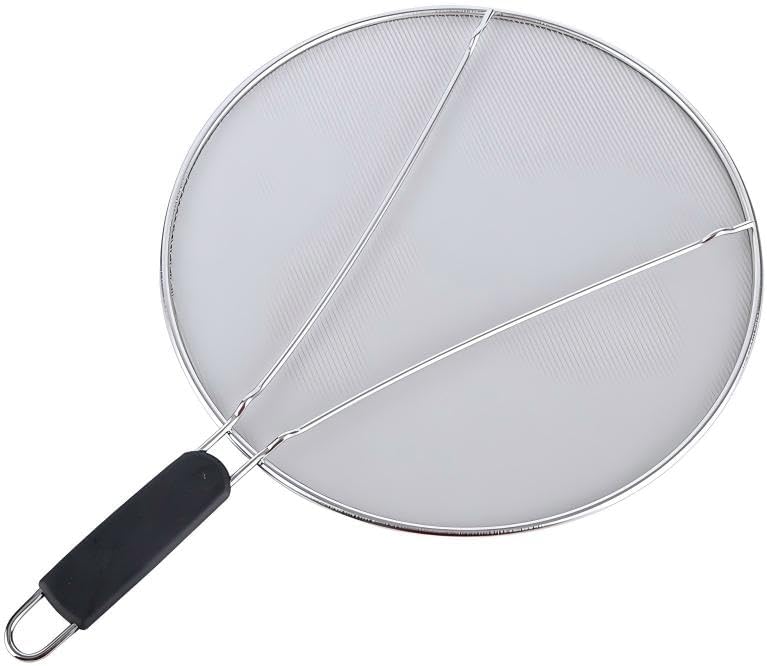 Premium Stainless Steel Grease Splatter Screen for Frying Pans & Cooking Pots, Fine Mesh Oil Splatter Guard with Comfort Grip Handles, 3 Size Set (9.5/11.5/13 Inches) (9.5/11.5inches)