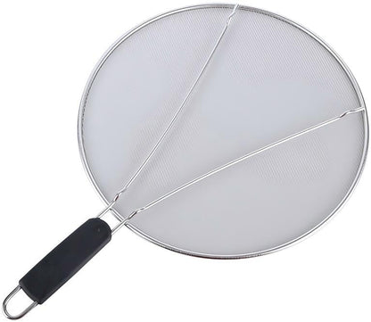 Premium Stainless Steel Grease Splatter Screen for Frying Pans & Cooking Pots, Fine Mesh Oil Splatter Guard with Comfort Grip Handles, 3 Size Set (9.5/11.5/13 Inches) (9.5/11.5inches)