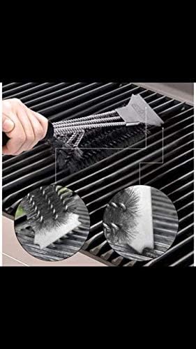 Cooking Concepts LC Wire Grill Cleaners, 12x6x1 in and 3-in-1 Grill Brushes, 18 in. Set (1) BBQ Grill Brush Stainless Steel 18" Barbecue Cleaning Brush w/Wire Bristles & Soft Comfortable Handle - Per