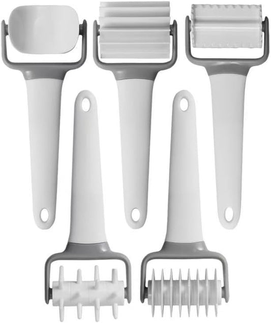 Fox Run Pastry and Pasta Wheels, Set of 5 Dough Roller Cutter Tools
