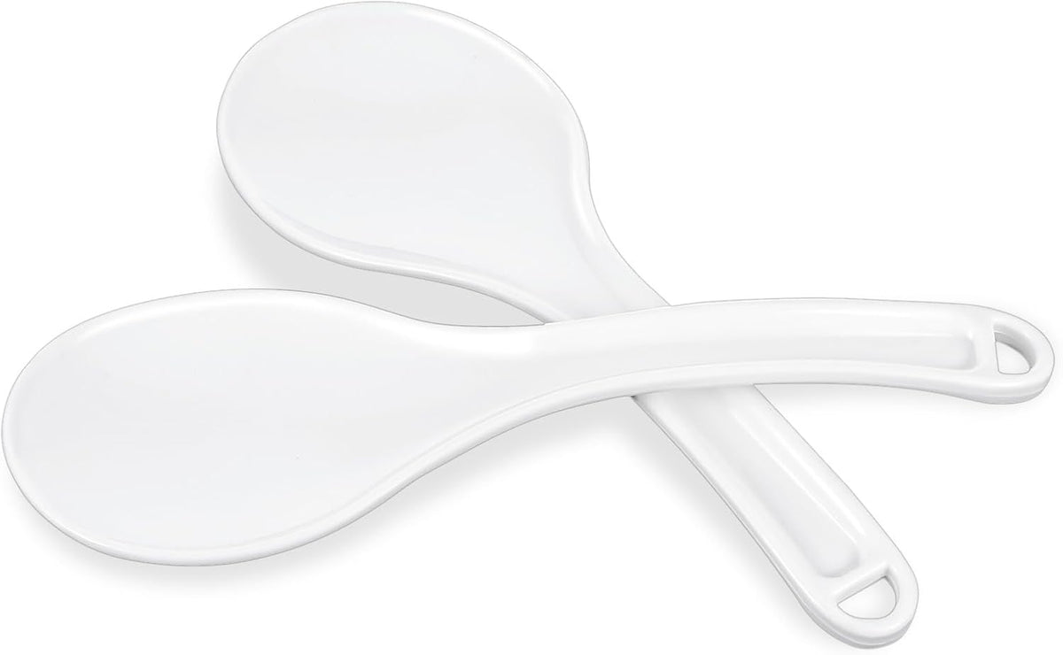 Plastic Rice Paddle, 2PCS Rice Spatula White Plastic