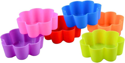 Reusable Silicone Baking Cups 6-Pack -Shaped Muffin Liners Non-Stick Mold for Cupcakes Pudding Jelly Oven Microwave Safe 2.63X2.63X0.98In