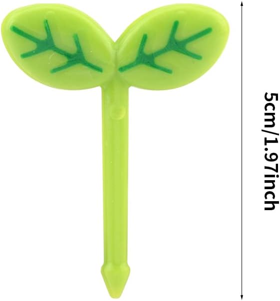 24 PCS Four-Leaf Food Picks for Kids,Fun Bento Picks, Cute Cartoon Four-Leaf Fruit Food Toothpicks,Reusable Kids Lunch Accessories for Bento Box, Lunch Bento Box Picks for Toddler(Green)