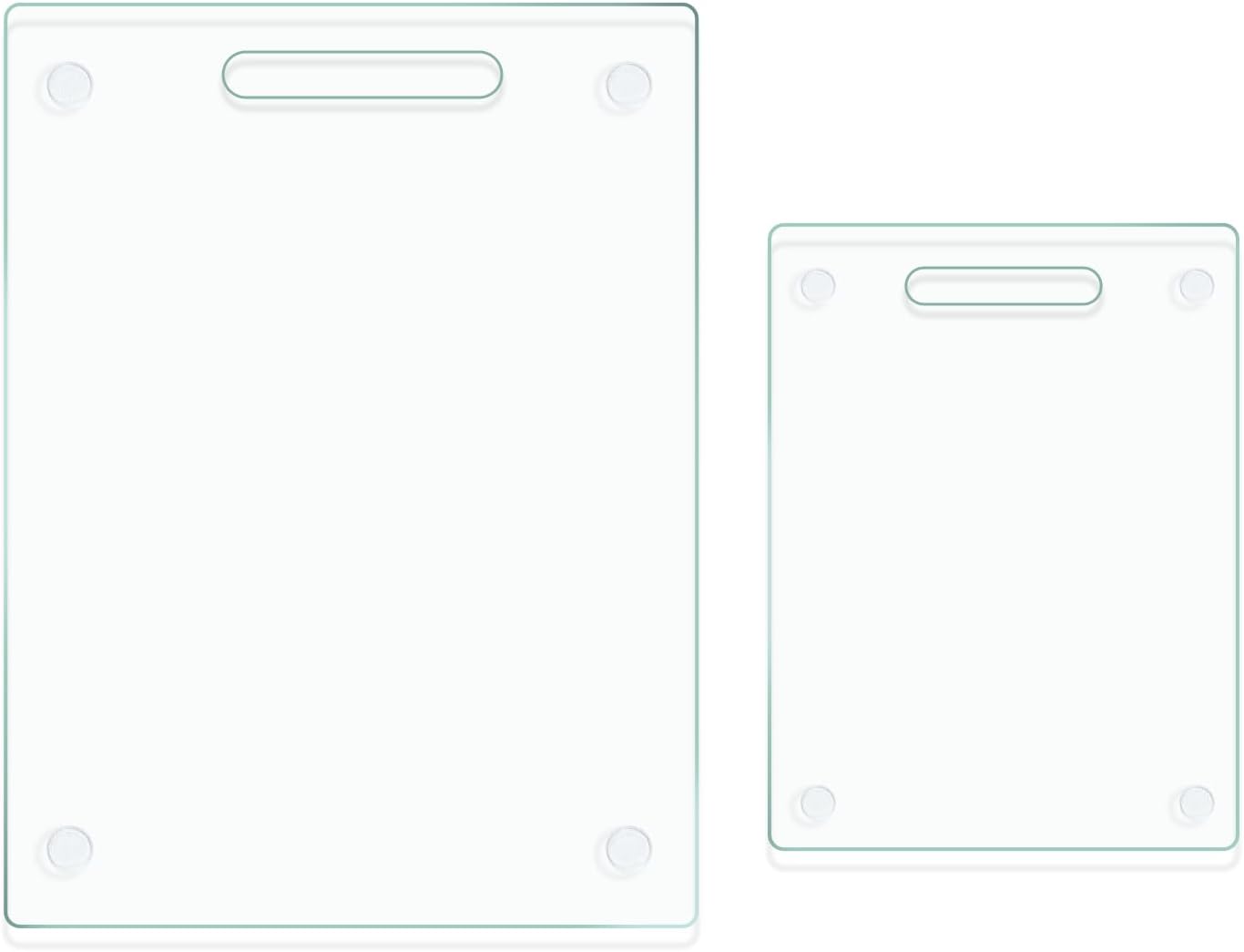 Tempered Glass Cutting Boards for Kitchen, Set of 2 Gold Glass Chopping Boards, 16"x12" & 12"x8" Cutting Boards With NonSlip Feet, Scratch Resistant, Heat Resistant, Easy to Clean