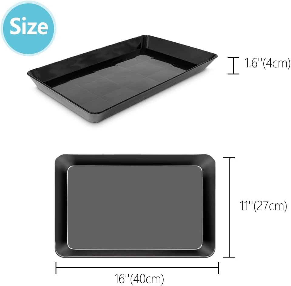 Serving Tray Platter, 4 Pack Food Tray for Veggie Fruit Snack Dessert Cookie Cheese, Food Trays for Party Supplies Display, Plastic Platters for Serving Food, Large White Trays, BPA Free