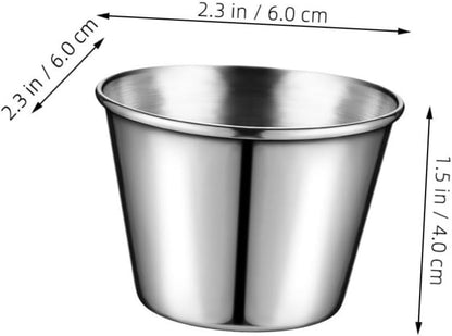 OUNONA 20pcs Stainless Steel Dipping Bowls Sauce Cups for Ketchup Condiments Appetizers for Restaurants and Home Use Versatile Kitchen Storage