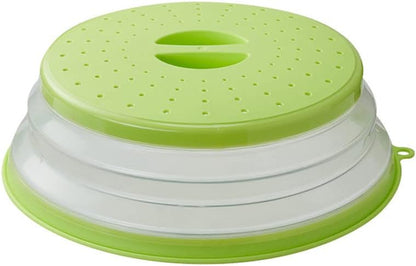 Collapsible Microwave Splatter Cover, 10.5 Inch, Dishwasher-safe, Microwave Plate Cover With Steam Vent，BPA-Free Silicone & Plastic (gray)