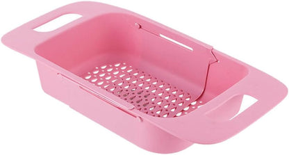 Cabilock Extendable Over The Sink Colander Fruits and Vegetables Drain Basket Expandable Dish Drying Rack Adjustable Trainer Sink Washing Basket for Kitchen