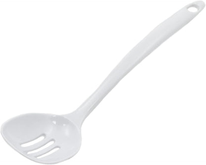 Chef Craft Basic Melamine Slotted Spoon, 11.25 inch, White