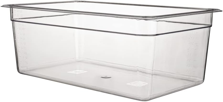 Restaurantware-2.5 Inch Deep Food Pans, 1 1/6 Size Commercial Food Storage Container - Freezable, Break-Resistant, Clear Plastic Cold Pans, Dishwashable, For Kitchens, Restaurants, Or Cafeterias