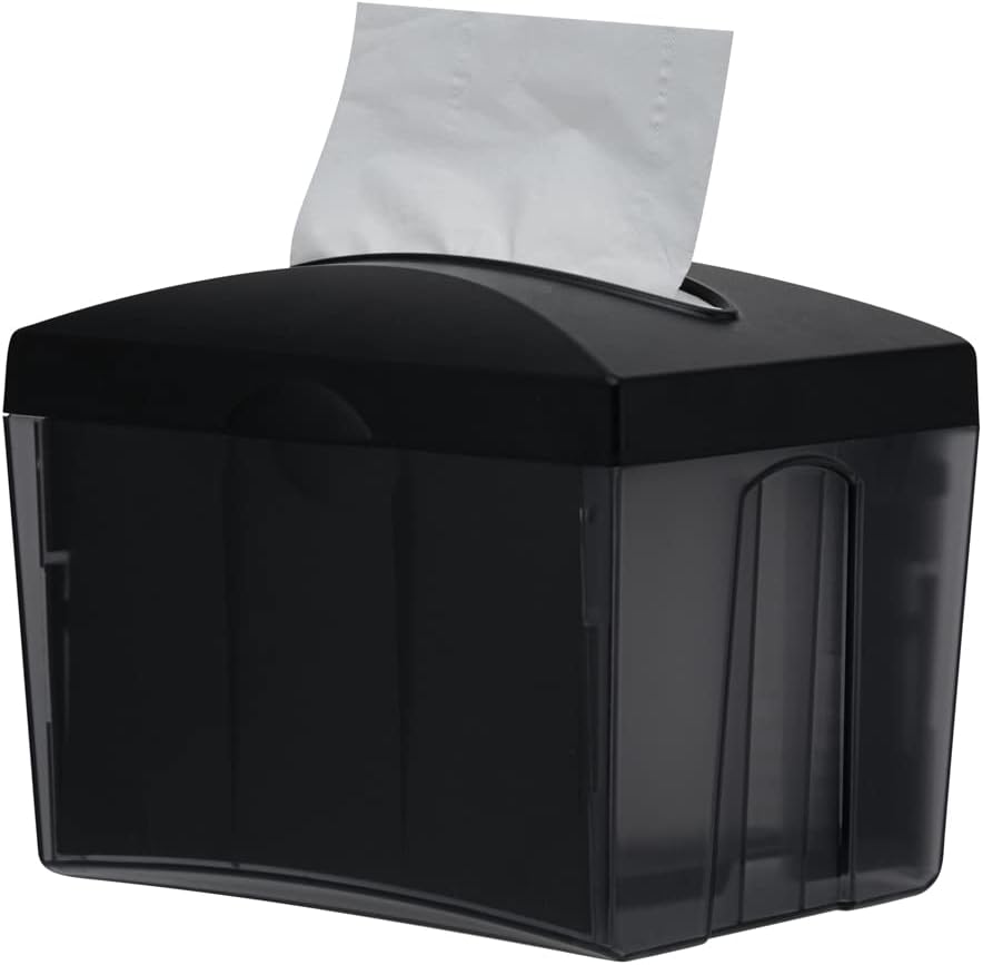 Restaurantware Bar Lux 7.9 Inch x 5.5 Inch Napkin Holder 1 3-Compartment Condiment Caddy - Rectangle Tabletop Black Plastic Napkin Caddy Refillable Easy Access