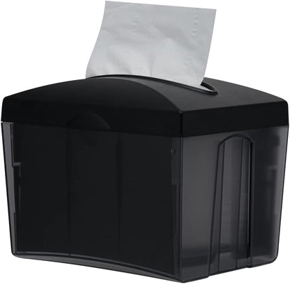 Restaurantware Bar Lux 7.9 Inch x 5.5 Inch Napkin Holder 1 3-Compartment Condiment Caddy - Rectangle Tabletop Black Plastic Napkin Caddy Refillable Easy Access
