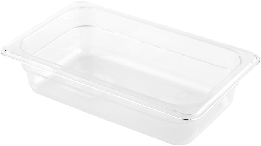 Restaurantware-2.5 Inch Deep Food Pans, 1 1/6 Size Commercial Food Storage Container - Freezable, Break-Resistant, Clear Plastic Cold Pans, Dishwashable, For Kitchens, Restaurants, Or Cafeterias