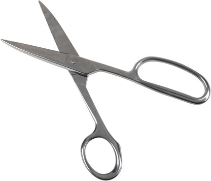 Klein Tools G758LR Scissors, Made in USA, Straight Trimmer with Large Ring for Cutting Fabric, Rubber, Light Metal, More, 9-Inch