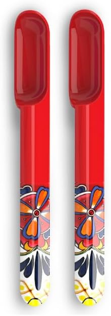 Prepara Talavera Taco Spoon, Set of 2, Red