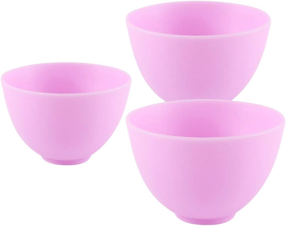 GLEAVI Diy Mask Mixing Bowl Set 3pcs Silicone Mixing Bowls for Face Mask Easy to Clean