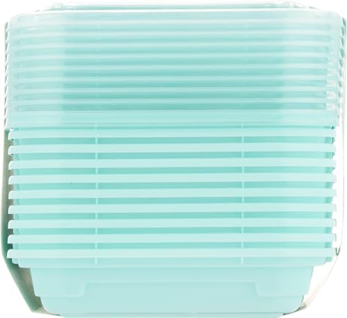 GoodCook 2-Compartment Food Storage Container Set with Snap-Shut Lids, Reusable Divided Snack Containers with Lids, Set of 10, Blue