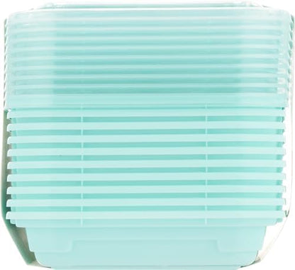 GoodCook 2-Compartment Food Storage Container Set with Snap-Shut Lids, Reusable Divided Snack Containers with Lids, Set of 10, Blue