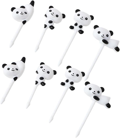 8Pcs White Cute Fun Bento Picks,Food Picks for Kids,School Lunch Accessories for Kids,Cute Animal Fruit Toothpicks,Fruit Food Toothpicks,Lunch Bento Box Picks for Toddler Cocktail Picks Bar Tools