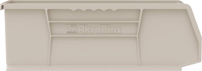 Akro-Mils 30234 AkroBins Plastic Storage Bins, Space-Saving Stackable Bins for Garage, Pantry, Craft Organization, 15" x 5" x 5", Clear, 12-Pack