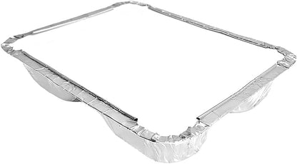 PACTOGO Aluminum Foil 3-Compartment TV Dinner Trays with Board Lid - 8x6 Disposable Tin Foil Pans for Baking, Meal Prep and Freezer, Takeout, Leftovers (Pack of 10 Sets)