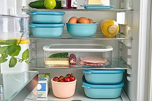 Mepal – Multi Bowl Cirqula 3-Piece Set – Food Storage Container with Lid - Suitable as Airtight Storage Box for Fridge & Freezer, Microwave Container & Servable Dish - 500, 1000, 2000ml - Vivid green