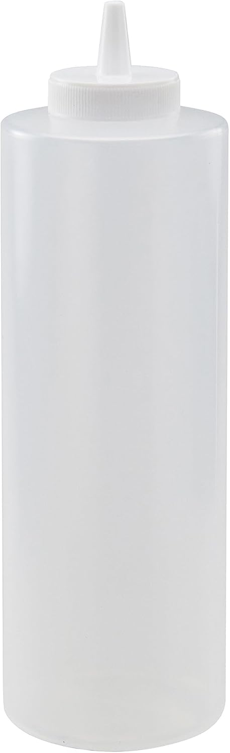 Winco 12 oz Clear Plastic Squeeze Bottles, 6pk (Set of 6)