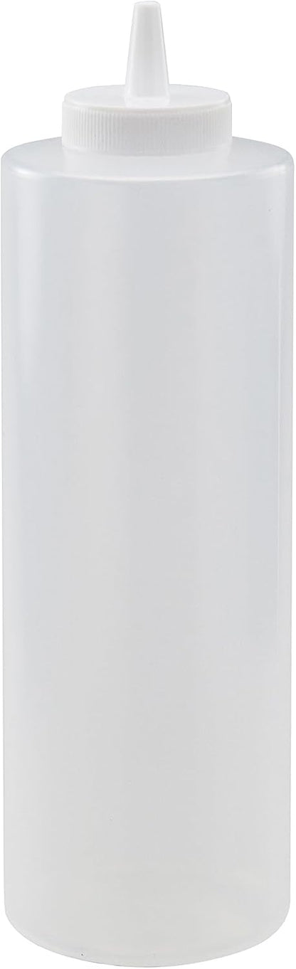Winco 12 oz Clear Plastic Squeeze Bottles, 6pk (Set of 6)