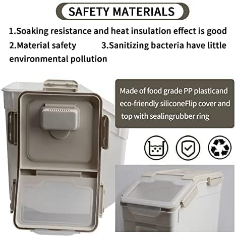 Large Flour Storage Container Bin 25lb, 2Pack Airtight Rice Storage Containers with Measuring Cup&Scoop, BPA Free with Wheels Seal Locking Lid for Flour, Rice, Grain (50LBS Total, Blue)