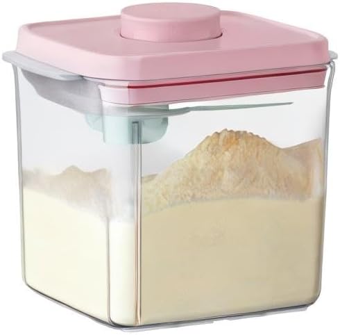 Ankou Airtight Container Set - (380ml 4 Pcs) Stackable One Button Openning Food Containers for Snacks Candy Salt Herbs Spices BPA-Free Tranparent (0.32 QT * 4)