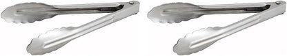 Winco Stainless Steel, Coiled Spring Utility Tong Heavyweight, 12-Inch, Medium