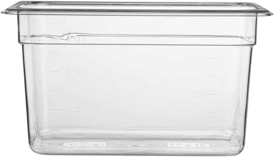 Restaurantware-2.5 Inch Deep Food Pans, 1 1/6 Size Commercial Food Storage Container - Freezable, Break-Resistant, Clear Plastic Cold Pans, Dishwashable, For Kitchens, Restaurants, Or Cafeterias