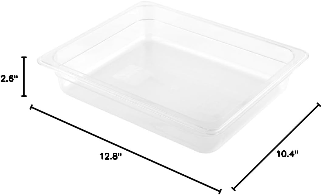 Restaurantware-2.5 Inch Deep Food Pans, 1 1/6 Size Commercial Food Storage Container - Freezable, Break-Resistant, Clear Plastic Cold Pans, Dishwashable, For Kitchens, Restaurants, Or Cafeterias
