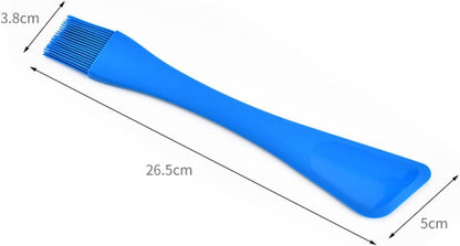 CHILDWEET Dual Head Silicone Basting Brush and Spatula Heat Resistant Kitchen Baking Tool for Bbq and Pastry 2pcs Set Suitable for Home Cooking and Grilling Random Random Color