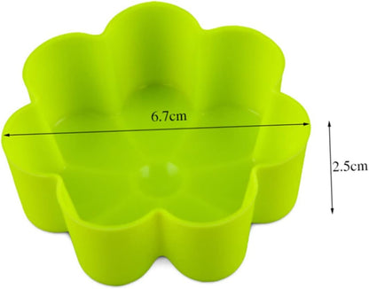 Reusable Silicone Baking Cups 6-Pack -Shaped Muffin Liners Non-Stick Mold for Cupcakes Pudding Jelly Oven Microwave Safe 2.63X2.63X0.98In