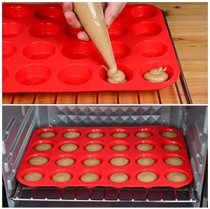 CAKETIME 12 Cups Silicone Muffin Pan - Nonstick Cupcake Pan 1 Pack Regular Size Silicone Mold for Baking