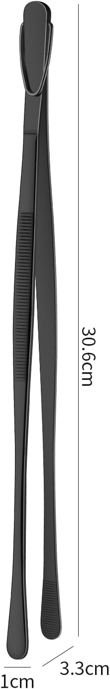 DEHOV 12 Inch Gold Stainless Steel Kitchen Tweezers For Cooking Tongs Set of 2, Metal Long Food Tweezers, BBQ Grill Tongs For Pasta