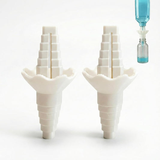 Universal Bottle to Bottle Transfer Connector, White Plastic Funnel 2pcs