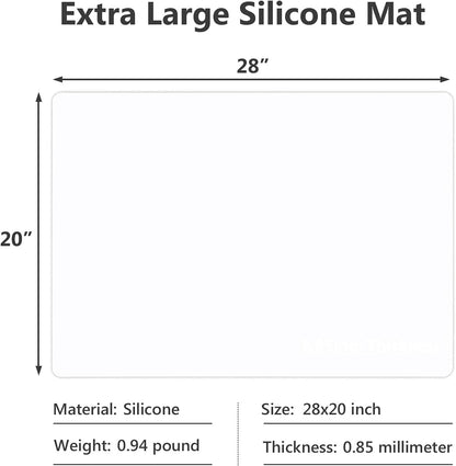 Gartful Extra Large Silicone Mats for Countertop, 28" by 20" Multipurpose Mat, Counter Table Protector, Desk Saver Pad, Placemat Nonstick Nonskid Heat-Resistant Pad, Black