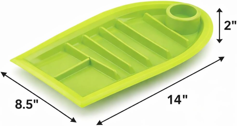 Set of 3 Taco Holder Plates – Plastic Divider Taco Trays with Stand-Up Slots, BPA-Free, Dishwasher & Microwave Safe