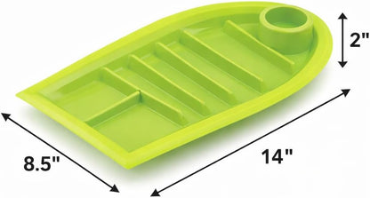 Set of 3 Taco Holder Plates – Plastic Divider Taco Trays with Stand-Up Slots, BPA-Free, Dishwasher & Microwave Safe