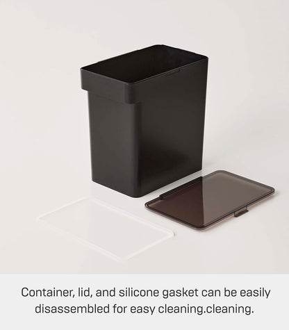 YAMAZAKI Home Tower Airtight Pet Food Storage Container - Cat And Dog Food Holder Bin With Transparent Lid And Handle - Extra Large - Polypropylene - 6.6 Gallons, 25 Liters