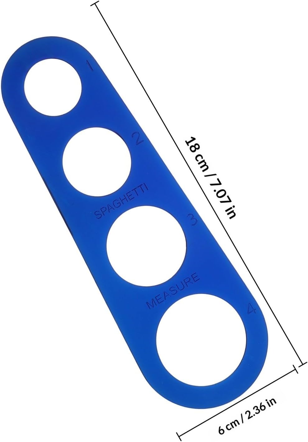 Stainless Steel Spaghetti Measuring Utensil Blue 4-Hole Kitchen Tool
