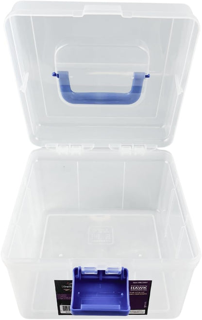 BIN BUDDY 3-Layer Stackable Clear Plastic Boxes | Removable Dividers | 5.75" (14.6 cm) x 5.75" (14.6 cm) x 5" (12.7 cm) | Ideal for Craft & Garage Organizing