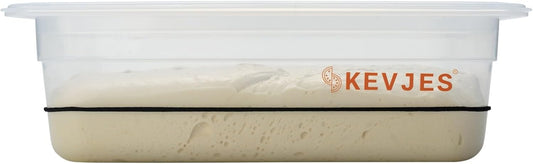 6L Clear Dough Proofing Container with Level Tracking Band, Holds Up to 3000g of Sourdough and Pizza Dough, Bulk Fermentation Rising Box with Lid, BPA-Free, Stackable & Dishwasher Safe