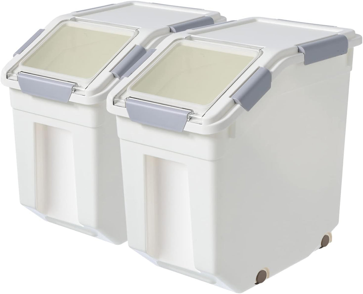 CITY BABY 2 Pack Airtight Flour Storage Container With Scoop,Dry Food, Sugar, Baking Supplies,Rice Container Set -BPA Free- Pet Food Storage Container,Dog Cat Birds Food Bin(13LB)