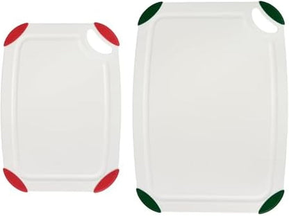 Farberware Cutting Board Set Made from Recycled PET (RPET) with Non-Slip Edges, Durable & Dishwasher Safe, 2-Piece