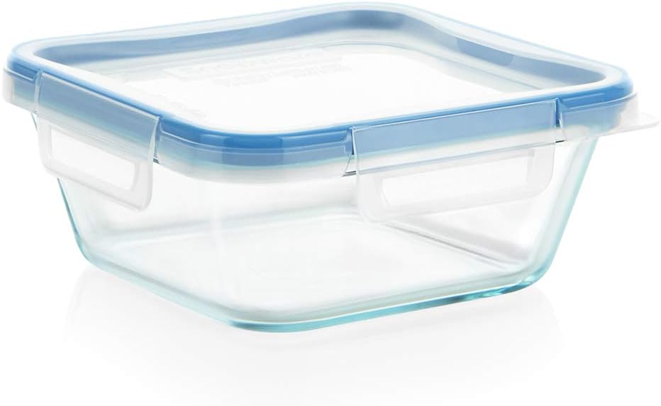Snapware Glass Total Solutions (12-Pack) Food Storage Containers Set, (1, 2 & 4 Cup), Airtight & Leakproof Plastic Locking BPA-Free Lids, Freezer Dishwasher Microwave Safe