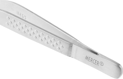 Mercer Culinary 18-8 Stainless Steel Chef Plating Tongs, Offset Tip, 6-1/2 Inch